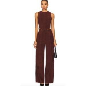 NWT ZUT Sammy Suede Pants in Burgundy, XS $698